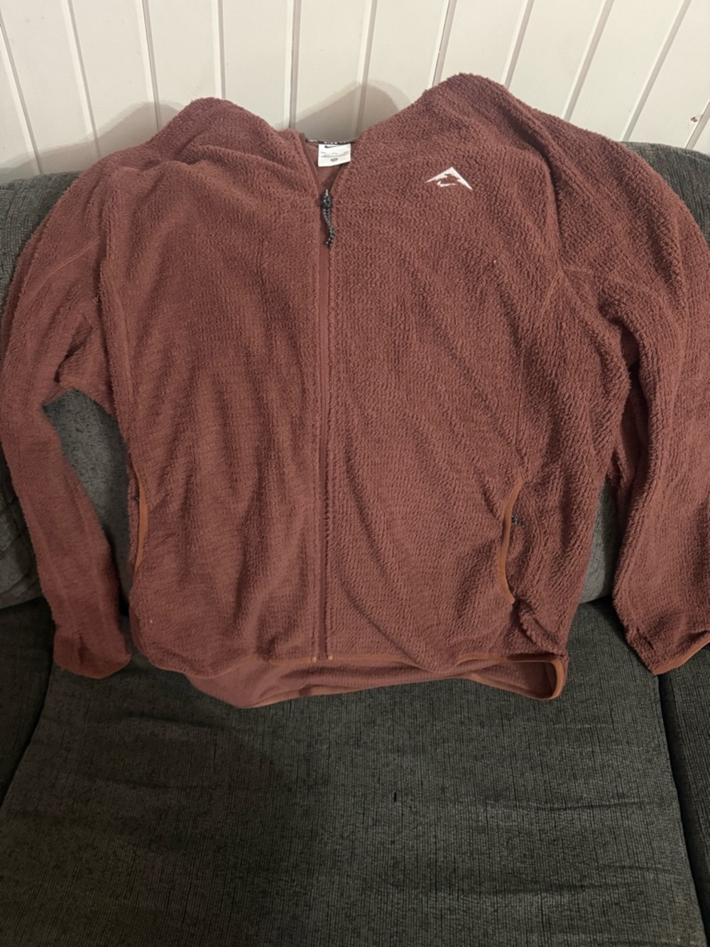 Nike Men's Zip-Up Sherpa Jacket in Mauve Brown